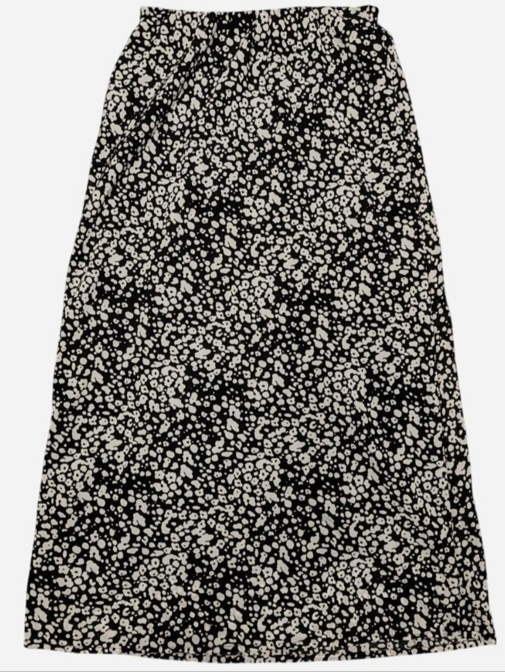 Anthropologie Japna Black & White Printed Midi Slip Skirt 90s Style, Size M
